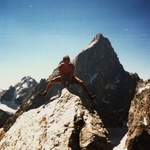 Triumphant on the summit of Teewinot - Tetons - USA