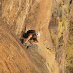 Climbing a new route in Mali
